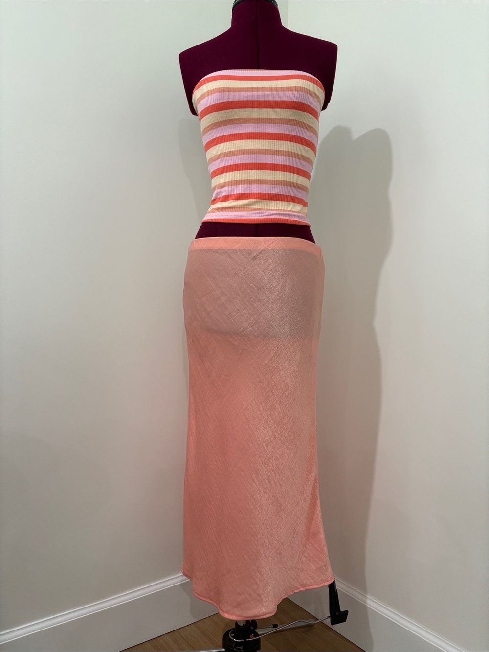 Peach Slip Maxi Skirt